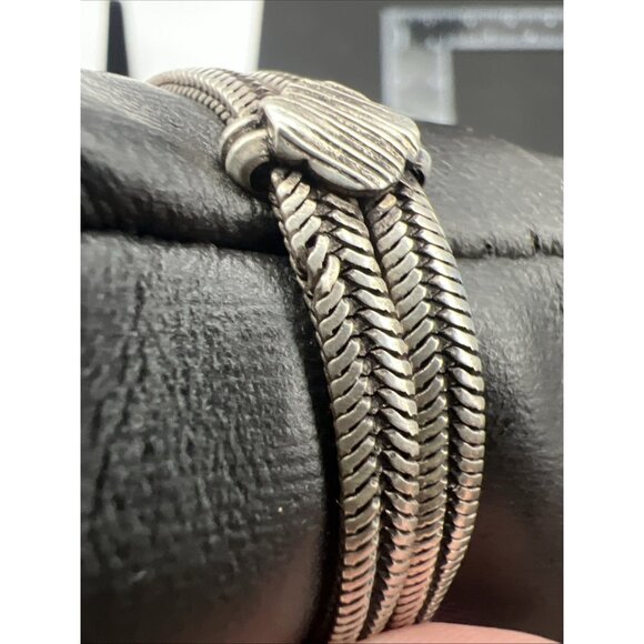 Vintage Sterling Silver Rajasthan India Wheat Link Bracelet 7" Pin Clasp 24.6g - Picture 16 of 16